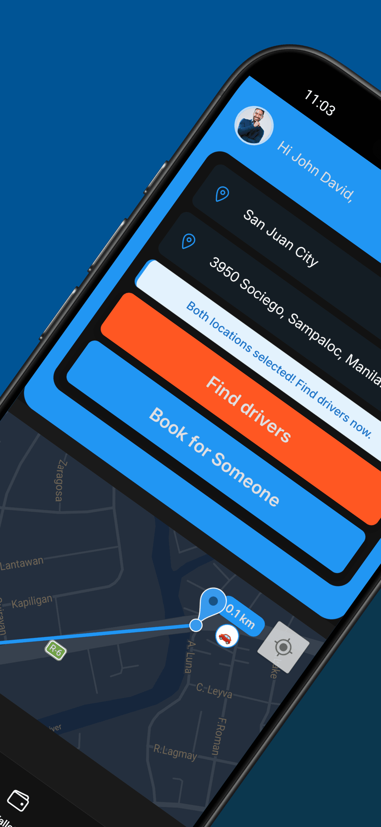 Taxi-Ko — booking and map flow